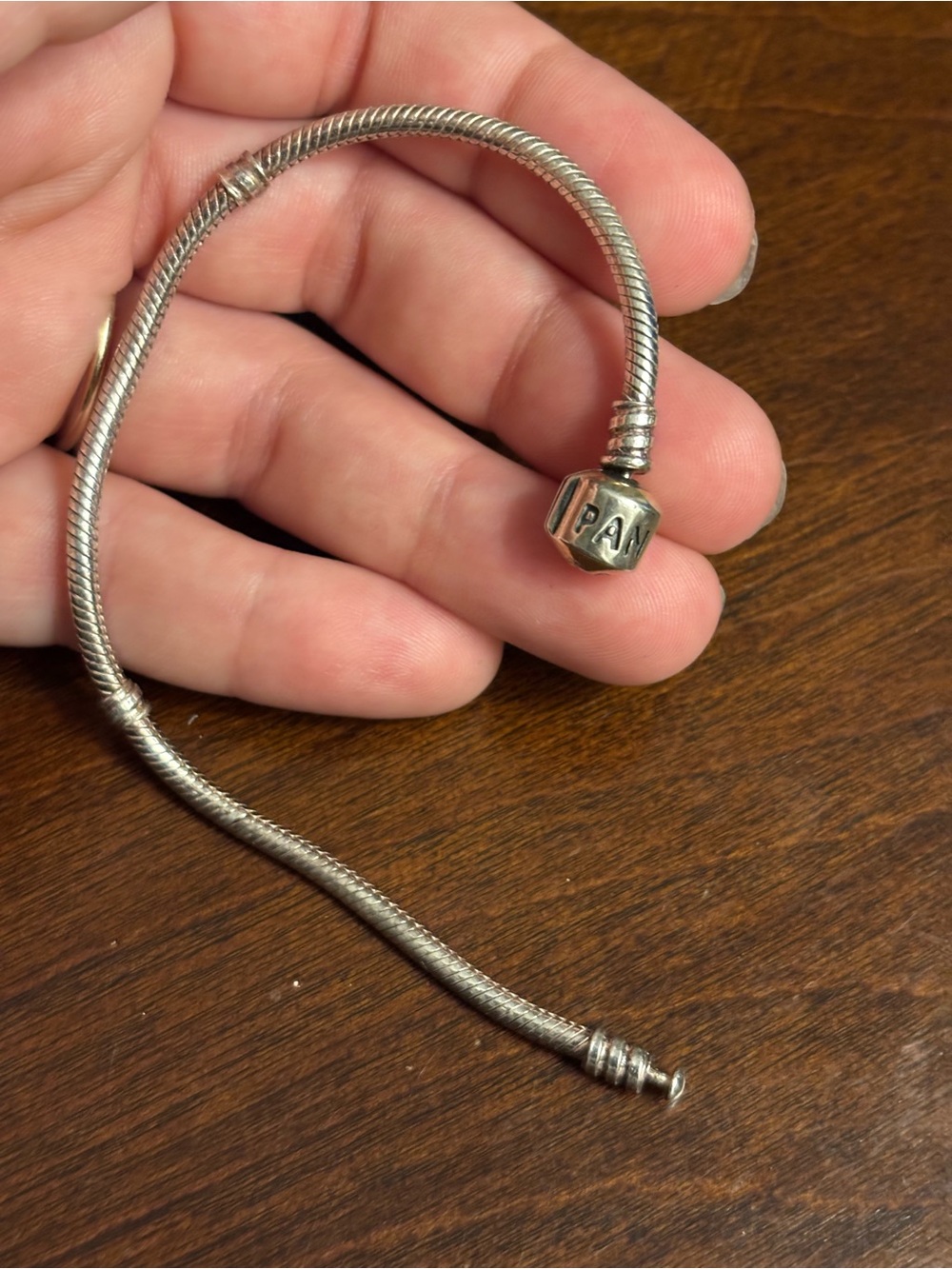 Pandora Sterling Silver Snake Chain Charm Bracelet 7.5inch EUC - Picture 3 of 8
